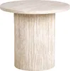 BELIANI Beistelltisch Beige MDF Platte Travertinoptik ø 50 Produktbild-Vorschau 1