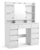 Relaxdays Schminktafel, met LED-spiegel en opbergruimte, Productafbeelding-voorbeeld 10