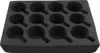 A black foam insert with 12 circular cutouts, each with a small rectangular stem, designed to hold items. Podgląd zdjęcia produktu