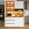 Merax : armoire de cuisine avec vitrine, éclairage LED, 3 Voir les images du produit 2