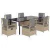 vidaXL set da pranzo da giardino 7 pezzi con cuscini Beige Anteprima dell’immagine prodotto 14