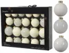 Weihnachtskugeln Glas 5-7cm 21er Set - Wollweiss Produktbild-Vorschau 4