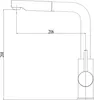 A technical drawing of a kitchen faucet. Produktbild-Vorschau