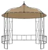 vidaXL Pavillon 300x290 cm Taupe Rund Produktbild-Vorschau 1