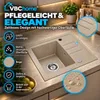 VBChome spoelbak, graniet, beige, met kraan, 55 x 44 cm, Productafbeelding-voorbeeld 4