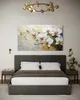 Leinwandbild Weiße gemalte Blumen 60x40 Feeby Weiß bild für Produktbild-Vorschau 2