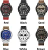 A collage of six different colored watches, each with its color name labeled below. Produktbild-Vorschau