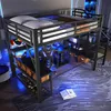 ELANDEPOT Łóżko na antresoli 140 × 200 cm czarny Podgląd zdjęcia produktu 6
