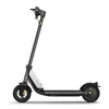 A studio shot of a black and white electric scooter against a white background. Produktbild-Vorschau