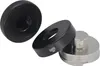 Three metal components, likely parts of a coffee tamper or distribution tool, are shown against a white background. Produktbild-Vorschau