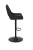 A side view of a black bar stool on a white background. Produktbild-Vorschau