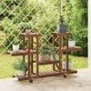 vidaXL Stojan na květiny s kolečky 110x25x78 cm z masivního Náhled obrázku produktu 2