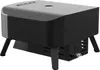A product shot of a black and gray gas pizza oven on a white background. Produktbild-Vorschau