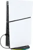 A white gaming console stand with RGB lighting at the base, connected to the console by a black cable. Podgląd zdjęcia produktu