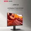 A Lenovo monitor is displayed against a light gray background, with marketing text above it. Produktbild-Vorschau
