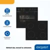 A product image showcasing an oven and a stovetop, with feature callouts and branding. Produktbild-Vorschau