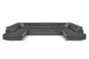 A large, U-shaped sectional sofa in a dark gray fabric, shown from the front against a white background. Náhled obrázku produktu