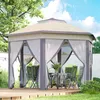 Outsunny Gartenpavillon Faltpavillon mit 6 Seitenteile Produktbild-Vorschau 2