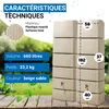 4rain Réservoir Mural Ensemble SLIM 660 L, beige sable 2x Voir les images du produit 3