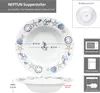 Neptun 6er Set maritime Suppenteller tiefe Teller Porzellan Produktbild-Vorschau 6