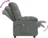 Side view of a gray fabric massage recliner chair with its footrest extended and backrest reclined. Náhľad obrázku produktu
