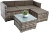 Rattan Lounge Sitzgruppe Gartenmöbel Set Couch 3-Sitzer Produktbild-Vorschau 1