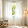 Gardinen Transparent 2er Set Weiß mit Pompons Vorhang Produktbild-Vorschau 3