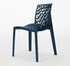 A dark blue chair with a patterned seat and backrest, shown from a side-angle against a white background. Produktbild-Vorschau