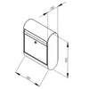 A line drawing of a mailbox with dimensions indicated. Produktbild-Vorschau