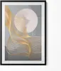 Abstrakte Illustration des Mondes mit Gold– Wandbild mit Produktbild-Vorschau 1