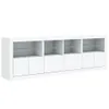 vidaXL Sideboard mit LED-Leuchten Weiß 202x37x67 cm Produktbild-Vorschau 2