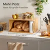 Praknu Boîte à pain grande en bois avec porte coulissante - Voir les images du produit 2