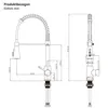 Technical drawing of a kitchen faucet with dimensions. Podgląd zdjęcia produktu