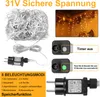 2 Stück 15M Eisregen Lichterkette Außen Innen Warmweiß Produktbild-Vorschau 7