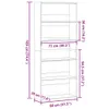 A diagram showing the dimensions of a bookshelf. Produktbild-Vorschau
