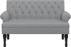 vidaXL Panca con schienale grigio chiaro 120x62x75,5 cm Anteprima dell’immagine prodotto 3