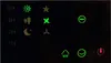 A close-up of a control panel with various illuminated icons and timer settings on a black background. Podgląd zdjęcia produktu