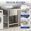 Freistehende Edelstahl Spültisch Gastrospüle 1 Becken 60 x Produktbild-Vorschau 9