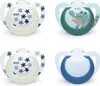 NUK Star Schnuller Silikon Blau Gr.3 – 4er Set, BPA-frei Produktbild-Vorschau 1