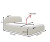 A diagram of a bed with dimensions indicated. Náhled obrázku produktu