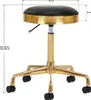 A product shot of a black and gold adjustable stool with dimensions indicated. Anteprima dell’immagine prodotto