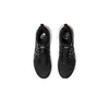 A top-down view of a pair of black Asics running shoes on a white background. Produktbild-Vorschau