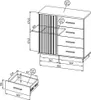Cassettiera stretta combinata CATAWBA - rovere wotan / nero Anteprima dell’immagine prodotto 2