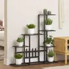 vidaXL Stojak na kwiaty 94,5x25x88 cm czarny metal Podgląd zdjęcia produktu 9