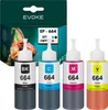 A box of printer ink cartridges and four individual ink bottles. Produktbild-Vorschau