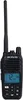 A black handheld marine radio with an antenna and a screen displaying channel information. Náhled obrázku produktu