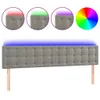 LED Kopfteil Hellgrau 180x5x78/88 cm Samt Produktbild-Vorschau 1