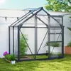 Outsunny Kas, aluminium constructie met dakraam, 190 x 132 Productafbeelding-voorbeeld 2