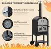 A diagram illustrating the features of an outdoor pizza oven. Produktbild-Vorschau