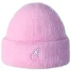 Kangol Beanie Angora-Strickmütze mit Rollrand & Logo-Stick in lila